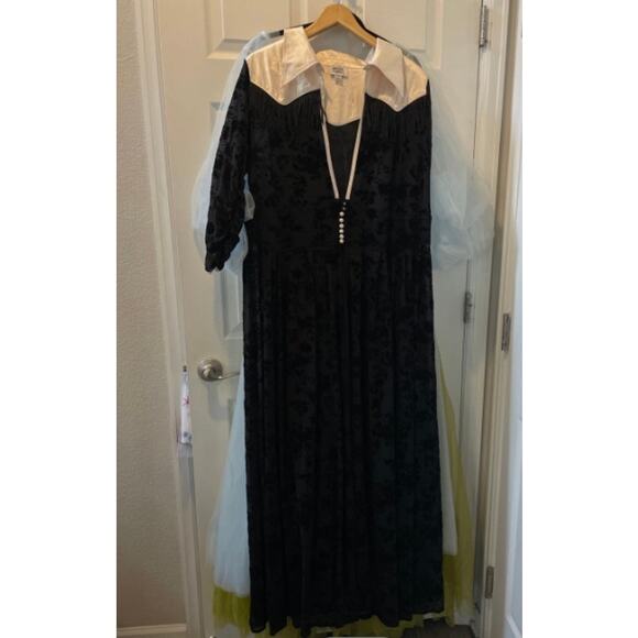 Unique Vintage 1950s Black Flocked  Dia De Los Muertos Duster Sz #3 M #50 - Picture 1 of 5